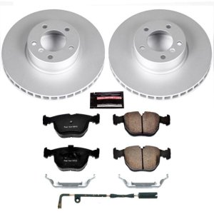 BMW 5 Series Brake Kit - Front - PowerStop - Geomet Coated Rotors + Z23 Carbon-Fiber Ceramic Pads - `01-`03