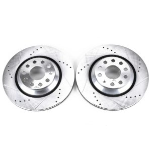 Audi RS3 Brake Rotors (2) - Rear - PowerStop - Evolution Drilled & Slotted - `17-`18