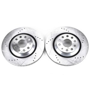 Audi RS3 Brake Rotors (2) - Rear - PowerStop - Evolution Drilled & Slotted - `17-`18