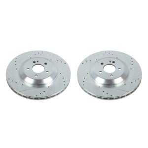 Mercedes-Benz CLS450 Brake Rotors (2) - Rear - PowerStop - Evolution Drilled & Slotted - Silver - `19-`20 Mercedes-Benz CLS450 Brake Rotors (2) - Rear - PowerStop - Evolution Drilled & Slotted - Silver - `19-`20