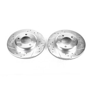 BMW 323i Brake Rotors (2) - Front - PowerStop - Evolution Drilled & Slotted - Silver - 2000