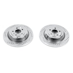 Mercedes-Benz ML320 Brake Rotors (2) - Rear - PowerStop - EVOLUTION DRILLED & SLOTTED - Silver - `07-`09 Mercedes-Benz ML320 Brake Rotors (2) - Rear - PowerStop - EVOLUTION DRILLED & SLOTTED - Silver - `07-`09