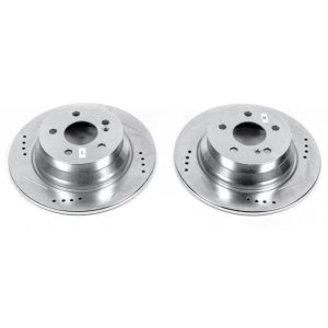 Mercedes-Benz E250 Brake Rotors (2) - Rear - PowerStop - Evolution Drilled & Slotted - Silver - `14-`16 Mercedes-Benz E250 Brake Rotors (2) - Rear - PowerStop - Evolution Drilled & Slotted - Silver - `14-`16