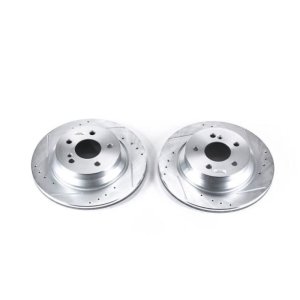 Mercedes-Benz CLS400 Brake Rotors (2) - Rear - PowerStop - Evolution Drilled & Slotted - Silver - `15-`18 Mercedes-Benz CLS400 Brake Rotors (2) - Rear - PowerStop - Evolution Drilled & Slotted - Silver - `15-`18