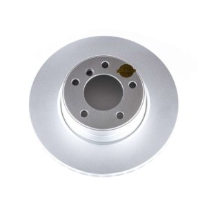 BMW 5 Series Brake Rotor (1) - Front - PowerStop - Evolution High Carbon Geomet Coated - Silver - `04-`07