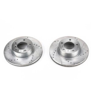 BMW 1 Series Brake Rotors (2) - Front - PowerStop - Evolution Drilled & Slotted - Silver - `08-`13 BMW 1 Series Brake Rotors (2) - Front - PowerStop - Evolution Drilled & Slotted - Silver - `08-`13