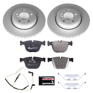 BMW 7 Series Brake Kit - Rear - PowerStop - Genuine Geomet Coated Rotors, ECE-R90 Brake Pads + Hardware Kit - `02-`05