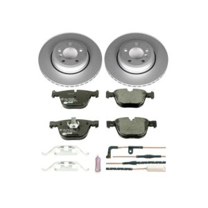 BMW 7 Series Brake Kit - Rear - PowerStop - Genuine Geomet Coated Rotors, ECE-R90 Brake Pads + Hardware Kit - `02-`05