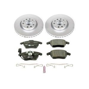 Audi A3 Brake Kit - Front - PowerStop - Genuine Geomet Coated Rotors + ECE-R90 Certified Pads - `06-`13 Audi A3 Brake Kit - Front - PowerStop - Genuine Geomet Coated Rotors + ECE-R90 Certified Pads - `06-`13