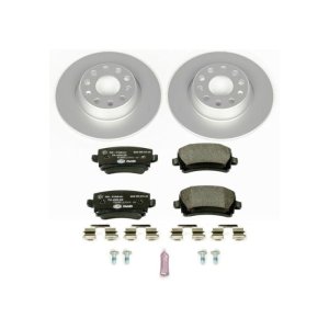 Audi A3 Brake Kit - Rear - PowerStop - Genuine Geomet Coated Rotors + ECE-R90 Brake Pads - `06-`09 Audi A3 Brake Kit - Rear - PowerStop - Genuine Geomet Coated Rotors + ECE-R90 Brake Pads - `06-`09