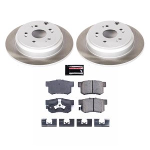 Volvo XC90 Brake Kit - Front + Rear - PowerStop - Euro-Stop High-Carbon Coated Rotors + ECE-R90 Brake Pads + Hardware - `03-`14