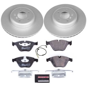 BMW 535i Brake Kit - Front - PowerStop - Genuine Geomet Coated Rotors + ECE-R90 Certified Pads - `08-`10