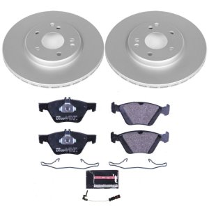 Mercedes-Benz E Class Brake Kit - Front - PowerStop - Genuine Geomet Coated Rotors + ECE-R90 Brake Pads - `96-`03