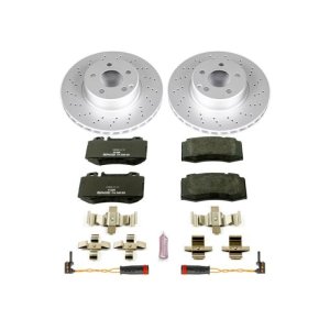 Mercedes-Benz CL500 Brake Kit - Front - PowerStop - Genuine Geomet Coated Rotors + ECE-R90 Brake Pads + Hardware Kit - `03-`06
