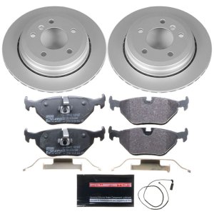 BMW 3 Series Brake Kit - Rear - PowerStop - Genuine GEOMET Coated Rotors + ECE-R90 Certified Pads + Hardware - `01-`05