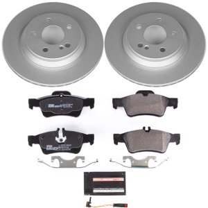Mercedes-Benz S500 Brake Kit - Rear - PowerStop - Genuine Geomet Coated Rotors + ECE-R90 Certified Pads + Hardware Kit - `03-`06