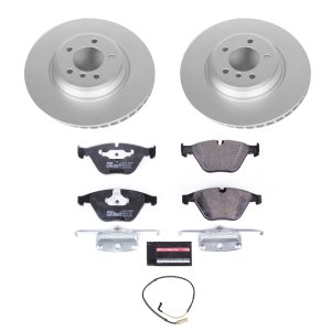 BMW 3 Series Brake Kit - Front - PowerStop - Genuine Geomet Coated Rotors + ECE-R90 Certified Pads - `07-`08