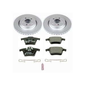 Volvo XC90 Brake Kit - Rear - PowerStop - Genuine Geomet Coated Rotors + ECE-R90 Certified Pads - `03-`14