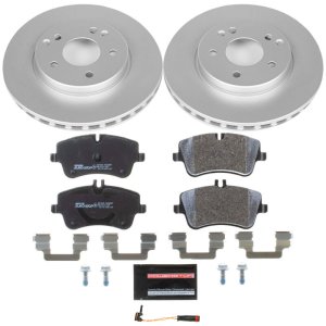 Mercedes-Benz C230 Brake Kit - Front - PowerStop - Genuine Geomet Coated Rotors + ECE-R90 Certified Pads - `02-`05