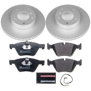BMW 3 Series Brake Kit - Front - PowerStop - Genuine Geomet Coated Rotors + ECE-R90 Certified Pads - 2006