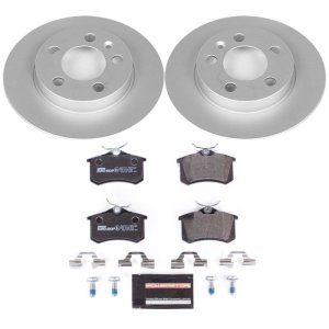 Audi TT Quattro Brake Kit - Rear - PowerStop - Genuine Geomet Coated Rotors + ECE-R90 Brake Pads - `00-`06