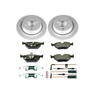 BMW 525i Brake Kit - Rear - PowerStop - Genuine Geomet Coated Rotors + ECE-R90 Brake Pads + Hardware Kit - `01-`03