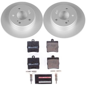 Mercedes-Benz C Class Brake Kit - Rear - PowerStop - Genuine Geomet Coated Rotors + ECE-R90 Certified Pads - `99-`00
