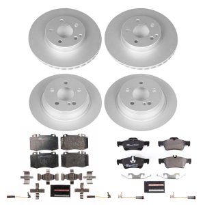 Mercedes-Benz E350 Brake Kit - Front + Rear - PowerStop - Genuine Geomet Coated Rotors + ECE-R90 Certified Pads - 2006 Mercedes-Benz E350 Brake Kit - Front + Rear - PowerStop - Genuine Geomet Coated Rotors + ECE-R90 Certified Pads - 2006