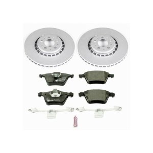 Volvo XC90 Brake Kit - Front - PowerStop - Genuine Geomet Coated Rotors + ECE-R90 Certified Pads - `03-`14