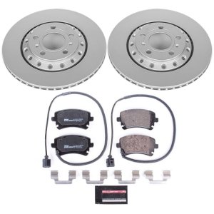 Audi A8 Quattro Brake Kit - Rear - PowerStop - Genuine Geomet Coated Rotors + ECE-R90 Certified Pads - `03-`10