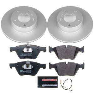 BMW 3 Series Brake Kit - Front - PowerStop - Genuine Geomet Fully Coated Rotors + ECE-R90 Certified Pads w/ Hardware - 2007