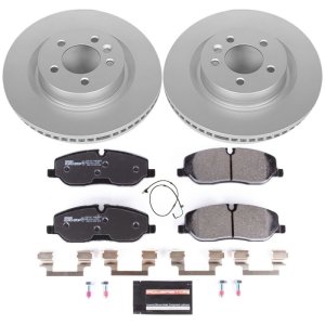 Land Rover LR3 Brake Pads + Rotors - Front - PowerStop - Euro-Stop: GEOMET 360 Coated Rotors + ECE-R90 Pads - `05-`09 Land Rover LR3 Brake Pads + Rotors - Front - PowerStop - Euro-Stop: GEOMET 360 Coated Rotors + ECE-R90 Pads - `05-`09