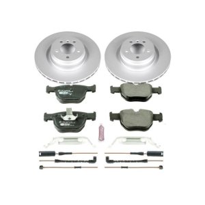 Land Rover Range Rover Brake Pads + Rotors - Front - PowerStop - Euro-Stop, Genuine GEOMET 360 Coated Rotors + ECE-R90 Certified Pads - `03-`05