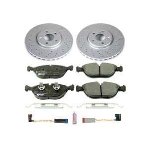 Mercedes-Benz E500 Brake Kit - Front - PowerStop - Euro-Stop Rotors + ECE-R90 Pads - `04-`05