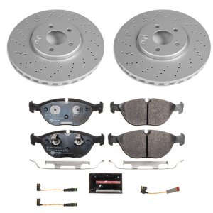 Mercedes-Benz E500 Brake Kit - Front - PowerStop - Euro-Stop Rotors + ECE-R90 Pads - `04-`05