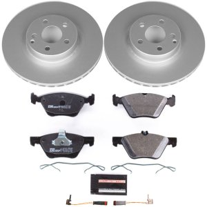 Mercedes-Benz E320 Brake Kit - Front - PowerStop - Genuine Geomet Coated Rotors + ECE-R90 Certified Pads - `04-`05