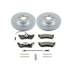 Mercedes-Benz E350 Brake Kit - Front - PowerStop - Genuine Geomet Coated Rotors + ECE-R90 Certified Pads + Hardware - `07-`09 Mercedes-Benz E350 Brake Kit - Front - PowerStop - Genuine Geomet Coated Rotors + ECE-R90 Certified Pads + Hardware - `07-`09