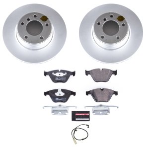 BMW 5 Series Brake Kit - Front - PowerStop - Genuine Geomet Coated Rotors + ECE-R90 Certified Pads - `06-`07