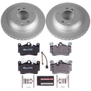 Audi Q7 Brake Kit - Rear - PowerStop - Euro-Stop + Genuine Geomet Coated Rotors - `07-`15