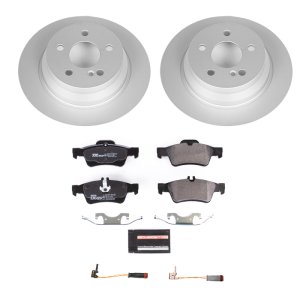 Mercedes-Benz E350 Brake Kit - Rear - PowerStop - Euro-Stop + Genuine Geomet Coated Rotors + ECE-R90 Certified Pads - 2006