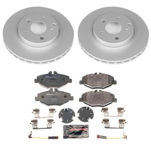 Mercedes-Benz E320 Brake Kit - Front - PowerStop - Euro-Stop Geomet Coated Rotors + ECE-R90 Pads - `03-`05 Mercedes-Benz E320 Brake Kit - Front - PowerStop - Euro-Stop Geomet Coated Rotors + ECE-R90 Pads - `03-`05
