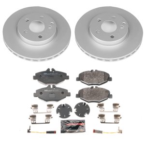 Mercedes-Benz E320 Brake Kit - Front - PowerStop - Euro-Stop Geomet Coated Rotors + ECE-R90 Pads - `03-`05 Mercedes-Benz E320 Brake Kit - Front - PowerStop - Euro-Stop Geomet Coated Rotors + ECE-R90 Pads - `03-`05