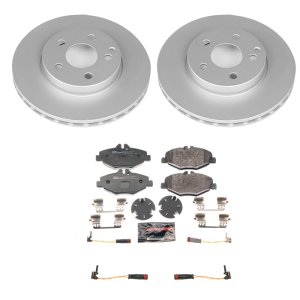 Mercedes-Benz E320 Brake Kit - Front - PowerStop - Genuine Geomet Coated Rotors + ECE-R90 Brake Pads - 2006