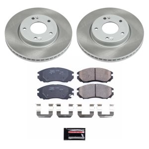 BMW 530i Brake Kit - Front + Rear - PowerStop - Euro-Stop High-Carbon Coated Rotors + ECE-R90 Brake Pads - `04-`07