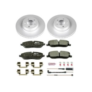 Land Rover Range Rover Brake Pads + Rotors - Front - PowerStop - Euro-Stop, GEOMET 360 Coated Rotors + ECE-R90 Certified Pads - `06-`09