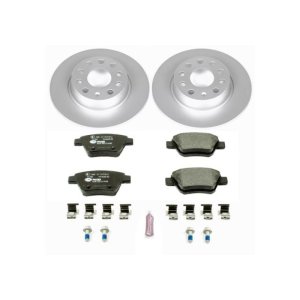 Audi A3 Brake Kit - Rear - PowerStop - Genuine Geomet Coated Rotors + ECE-R90 Certified Pads - `10-`12 Audi A3 Brake Kit - Rear - PowerStop - Genuine Geomet Coated Rotors + ECE-R90 Certified Pads - `10-`12
