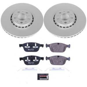 Volvo XC90 Brake Kit - Front - PowerStop - Euro-Stop with Geomet Coated Rotors + ECE-R90 Certified Pads - `03-`14