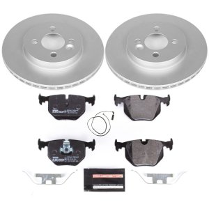 BMW 3 Series Brake Kit - Rear - PowerStop - Genuine Geomet Coated Rotors + ECE-R90 Certified Pads + Hardware - `01-`06