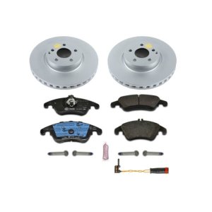 Mercedes-Benz C300 Brake Kit - Front - PowerStop - Genuine Geomet Coated Rotors + ECE-R90 Certified Pads - `13-`14