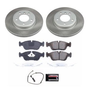 Audi A3 Brake Kit - Front + Rear - PowerStop - Euro-Stop High-Carbon Coated Rotors + ECE-R90 Brake Pads + Hardware Kit - 2013